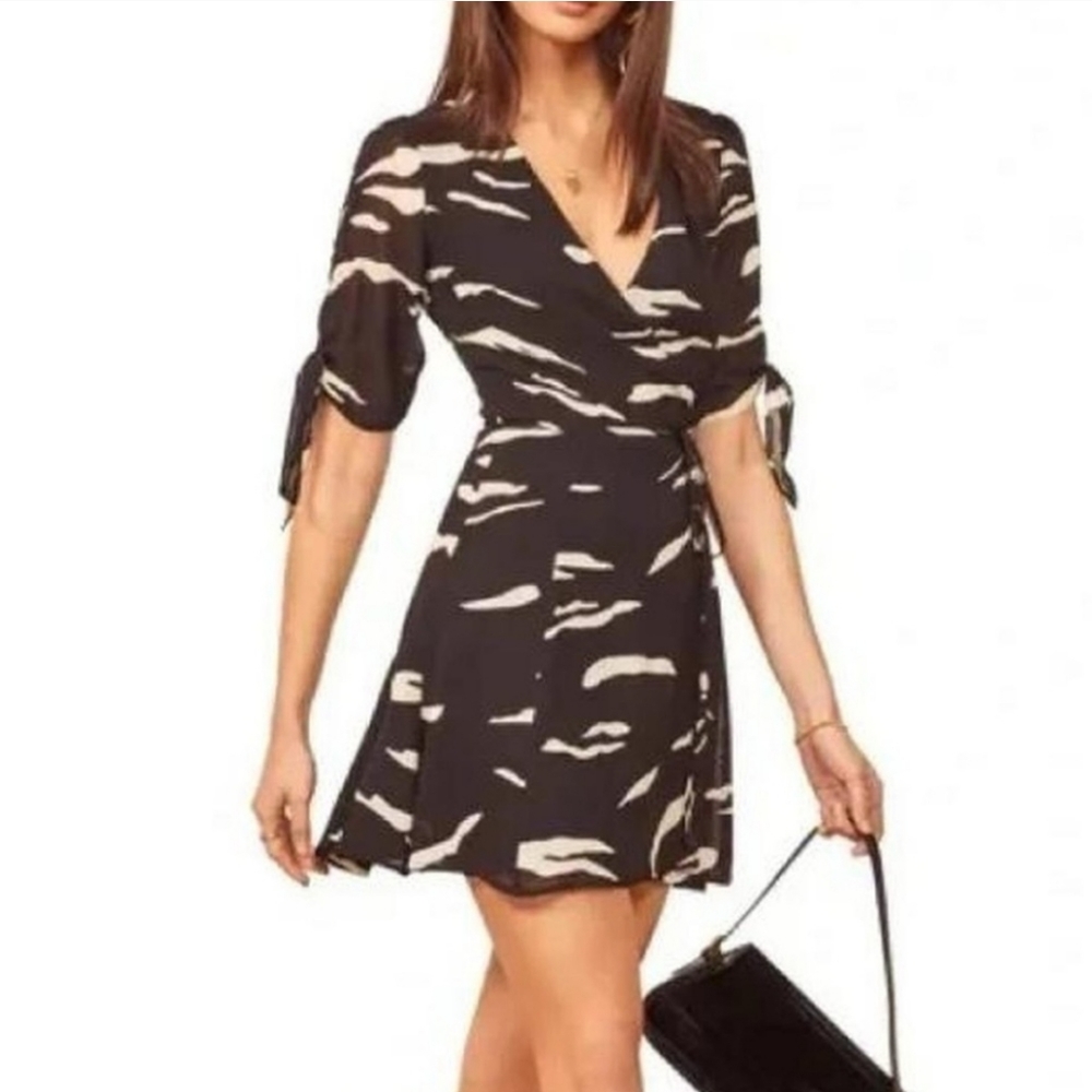 Reformation Sammy Dress (Mustang) Black & White print